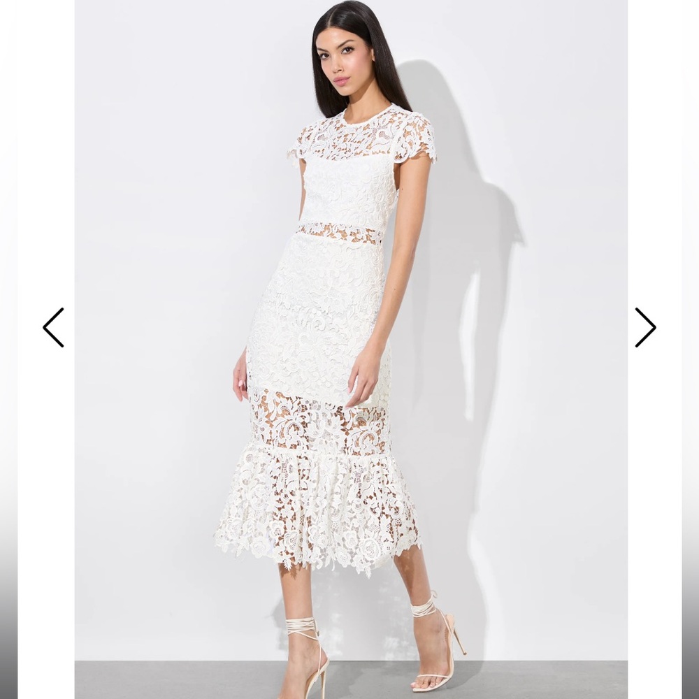 Alice and Olivia Lace open back midi dress